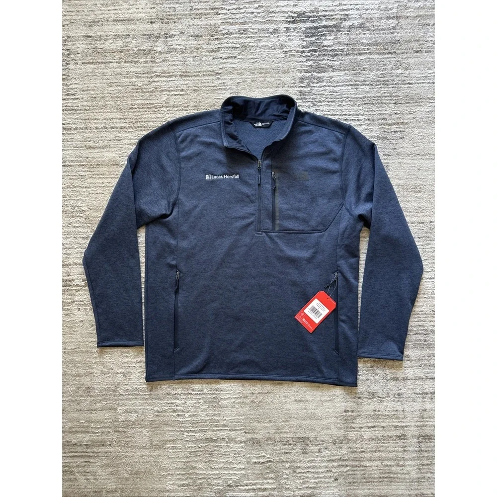 The North Face Men XL Blue Heather Skyline 1/2 Zip Jacket Fleece Lucas Horsfall